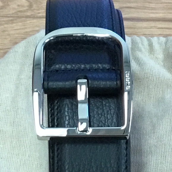 Authentic Gucci Belt Black leather chrome Gucci buckle size 85-34 - Picture 3 of 11